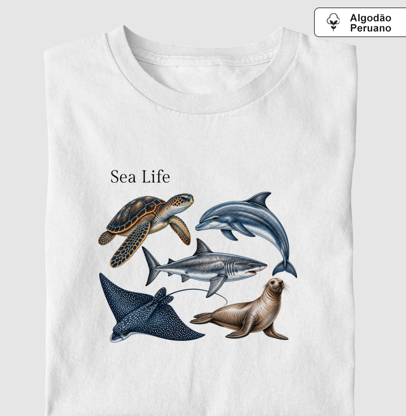 Sea Life - Camiseta Algodão Peruano