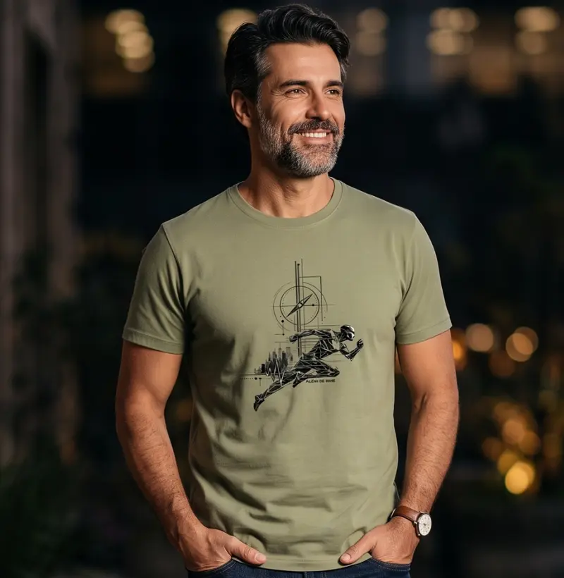 Além de KMs - Corredor Além do Tempo - Camiseta Algodão Peruano