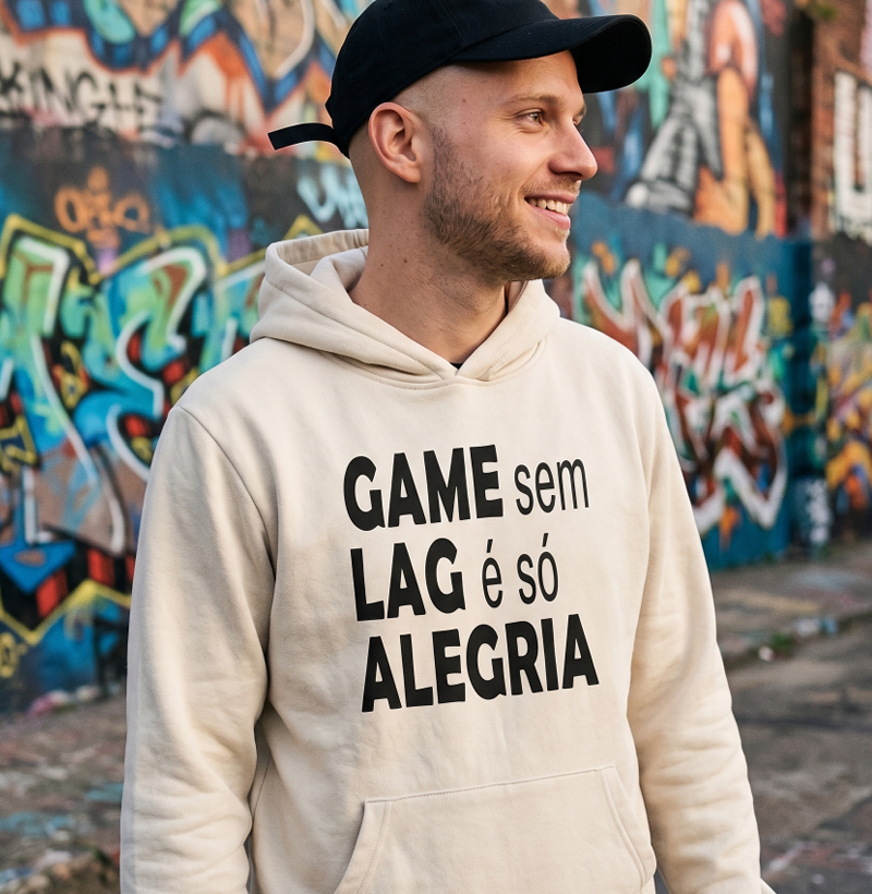 Moletom Gamer "Game Sem Lag É Só Alegria"