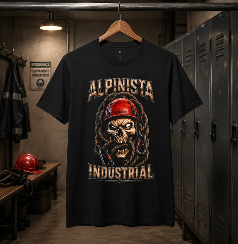 Caveira Agressiva Alpinista Industrial Rope Access