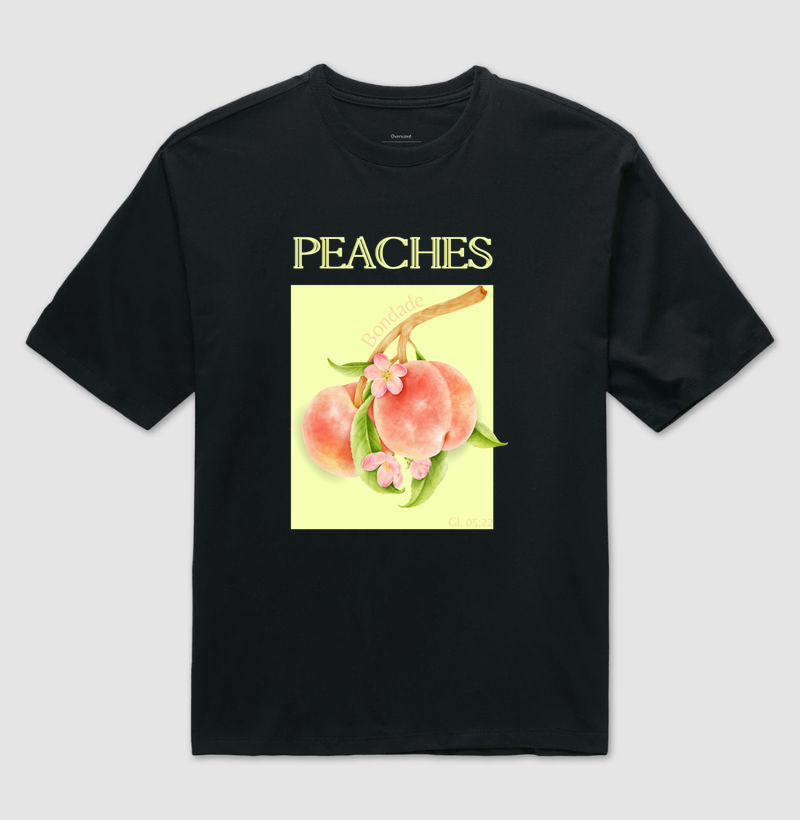 🍑 T-shirt Peaches - Coleção Doce Fruto 🍑
