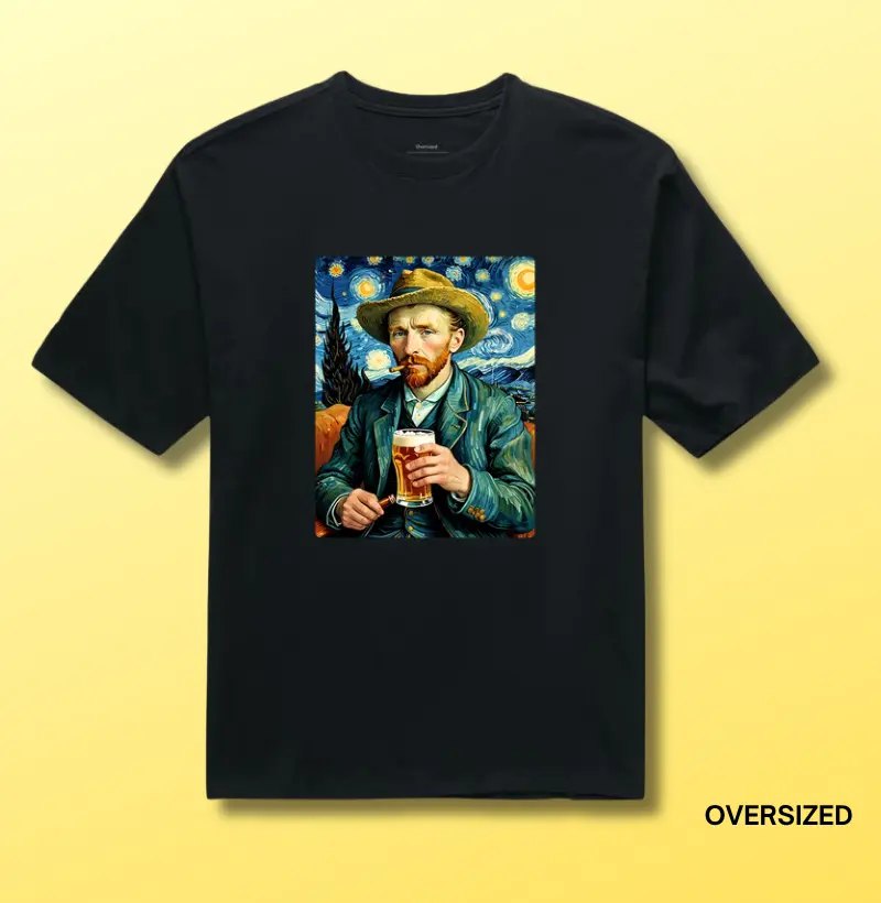 Noite Estrelada no Bar - Camiseta Oversized