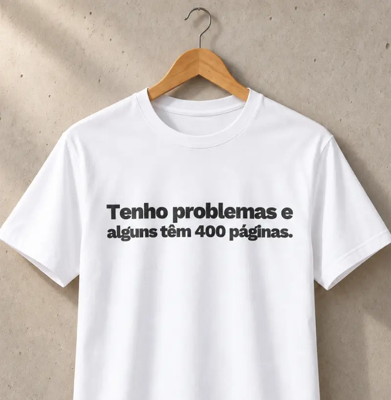 Tenho problemas e alguns têm 400 páginas - Camiseta