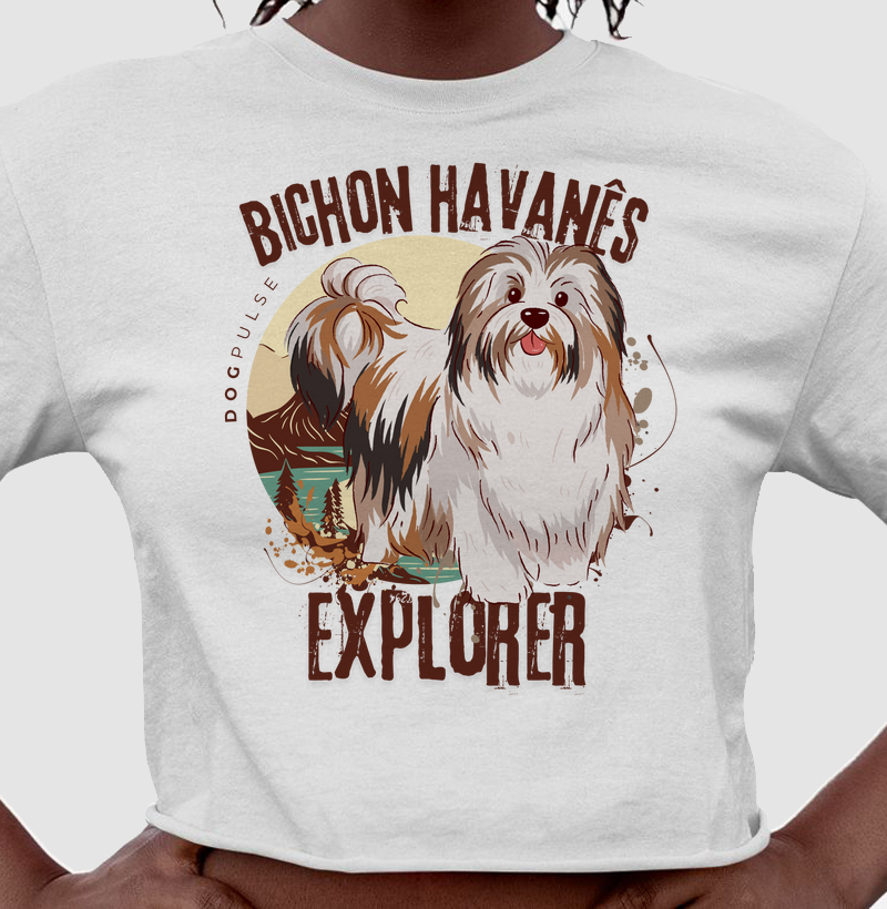 Cropped Dog Pulse Bichon Havanês Explorer – Tropical Vibes