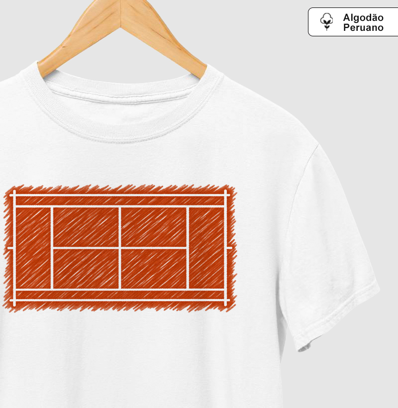 Quadra Saibro Rabiscada - Camiseta Algodão Peruano