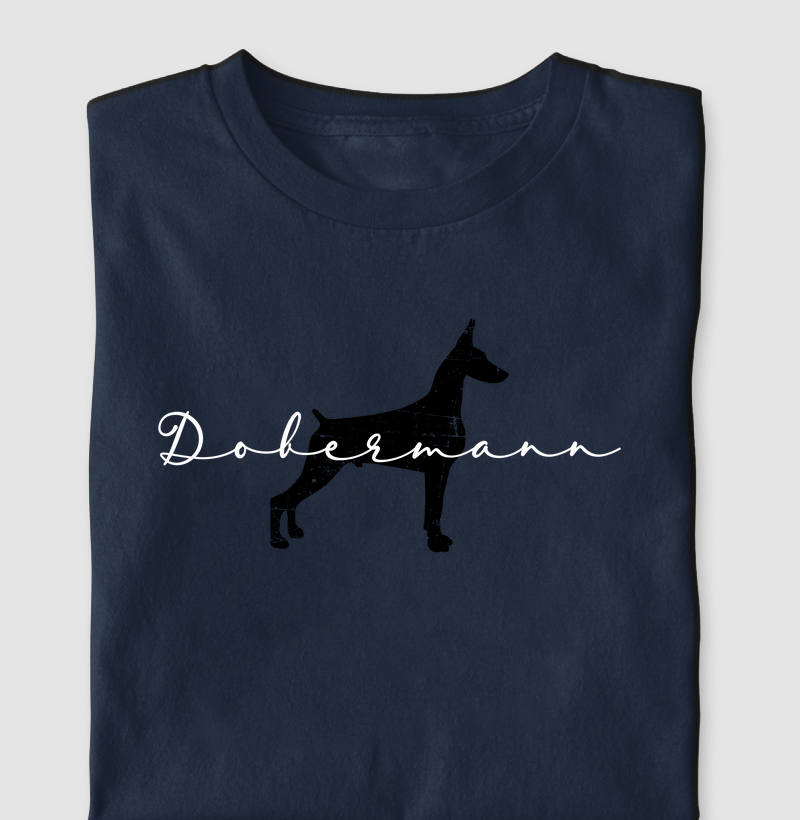 Dobermann Silhueta Branca