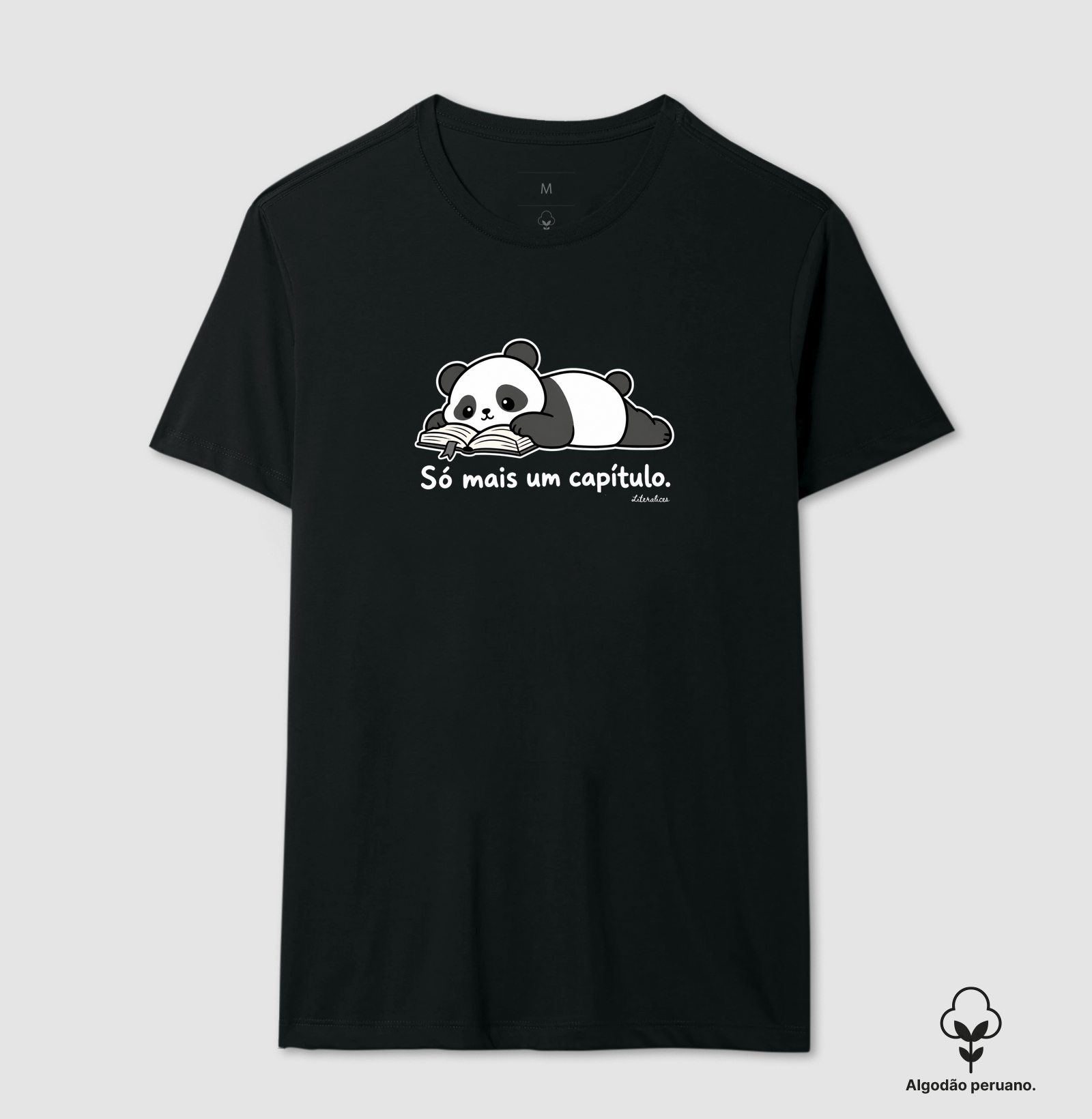 Camiseta Só Mais um Capítulo — Panda Leito - Camiseta Algodão Peruano