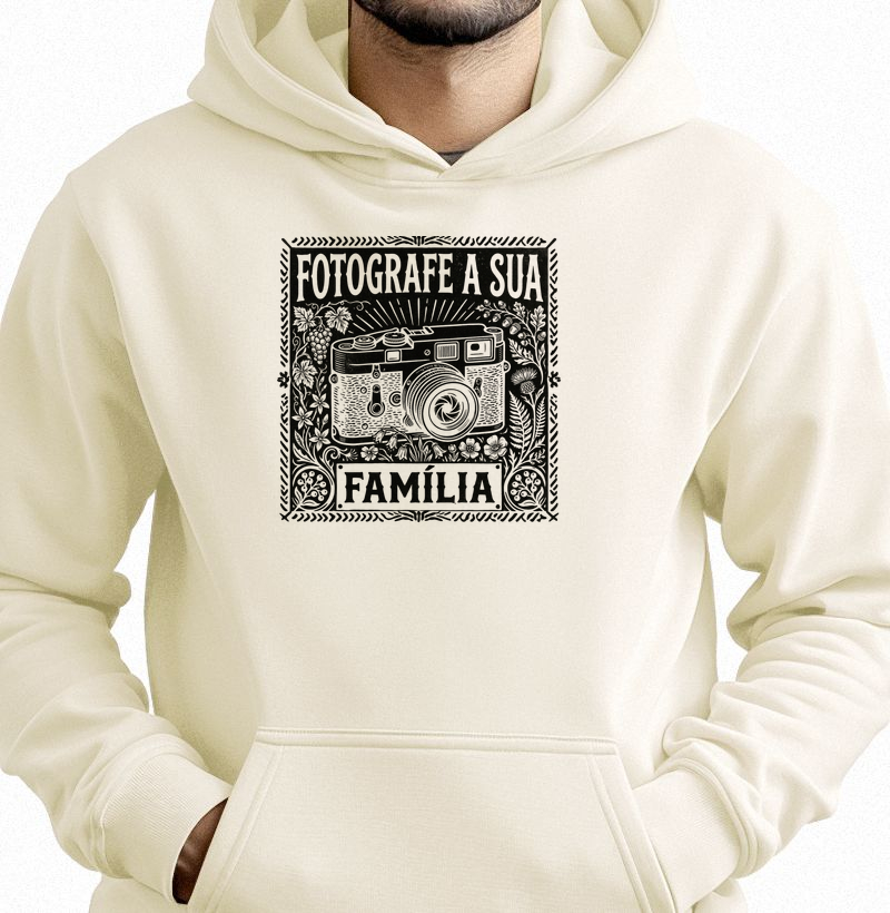 Hoodie moletom Fotografe a sua família - Algodão Premium - ilustração preta