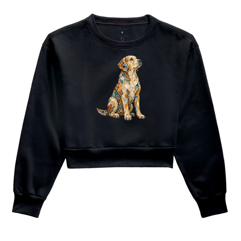 Cachorro em Mosaico - Cropped Moletom
