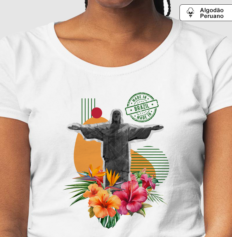 Camiseta Algodão Peruano Flor do Rio