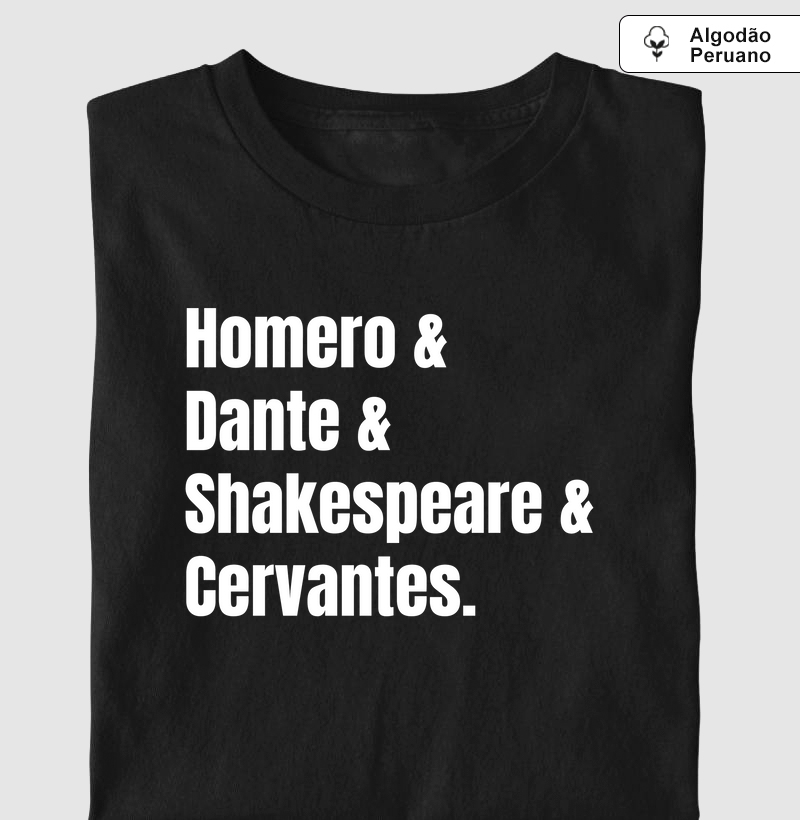 Camiseta Algodão Peruano- Grandes Escritores 