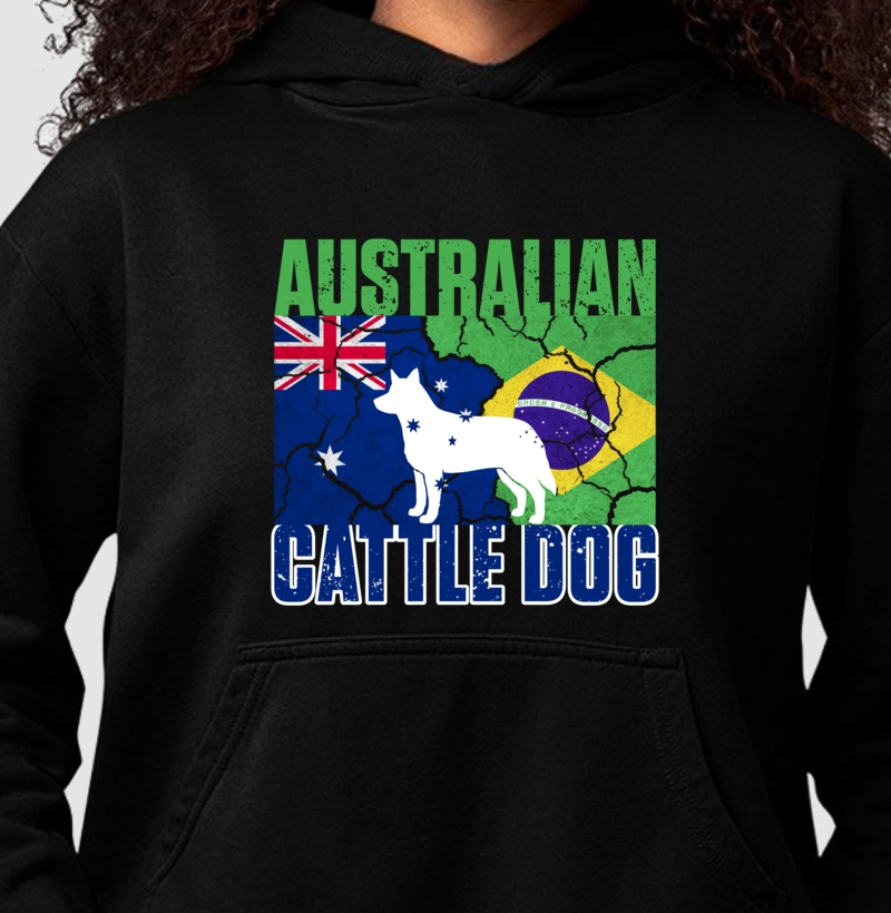 Hoodie Moletom Australian Cattle Dog Bandeira