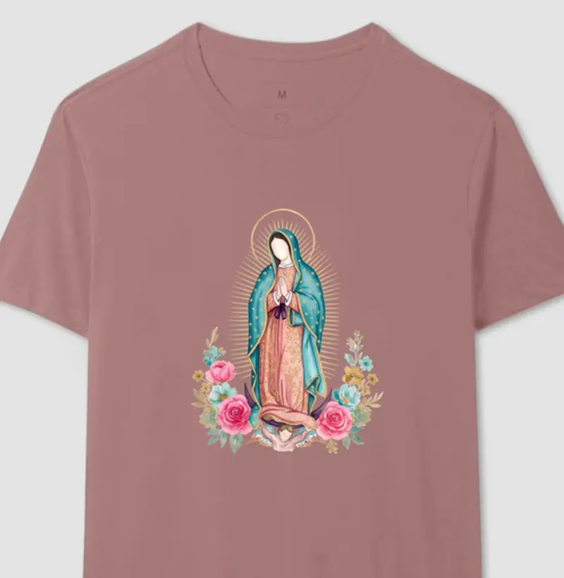 Nossa Senhora de Guadalupe Aquarela Flores