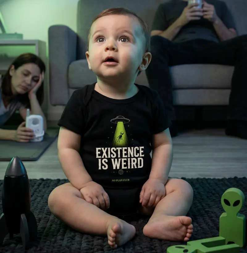 Body Bebê Existence Is Weird | 100% Algodão | No Plan Club