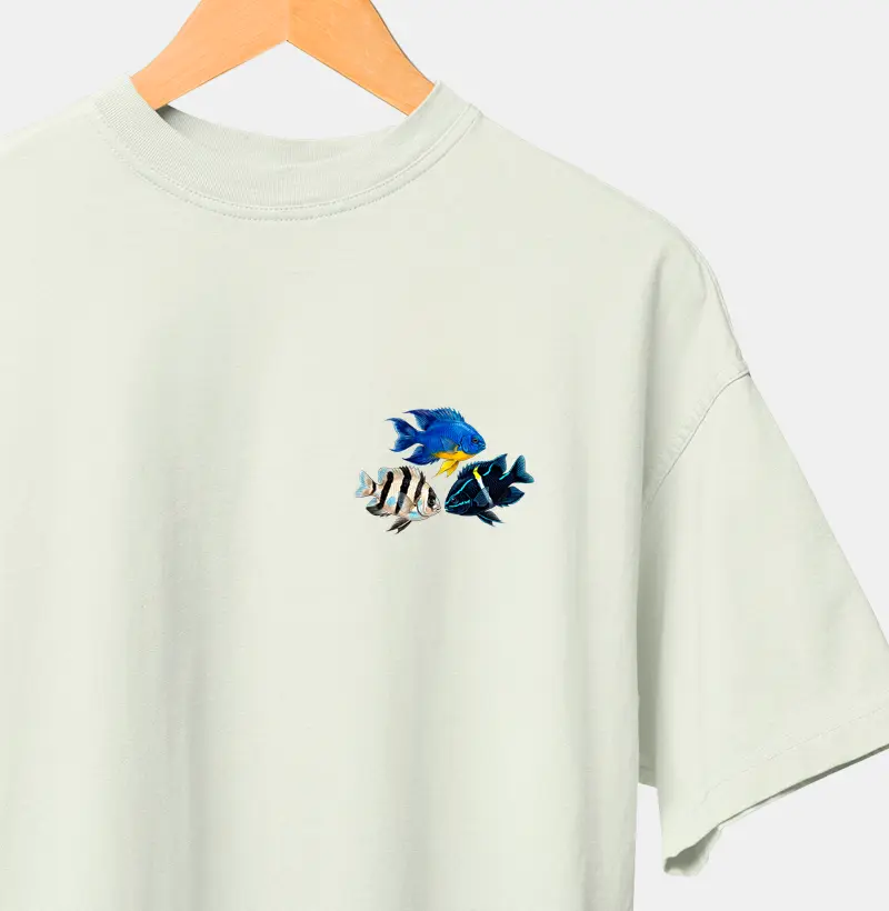 Peixes - Mini - Donzelas - Oversized - Camiseta Oversized