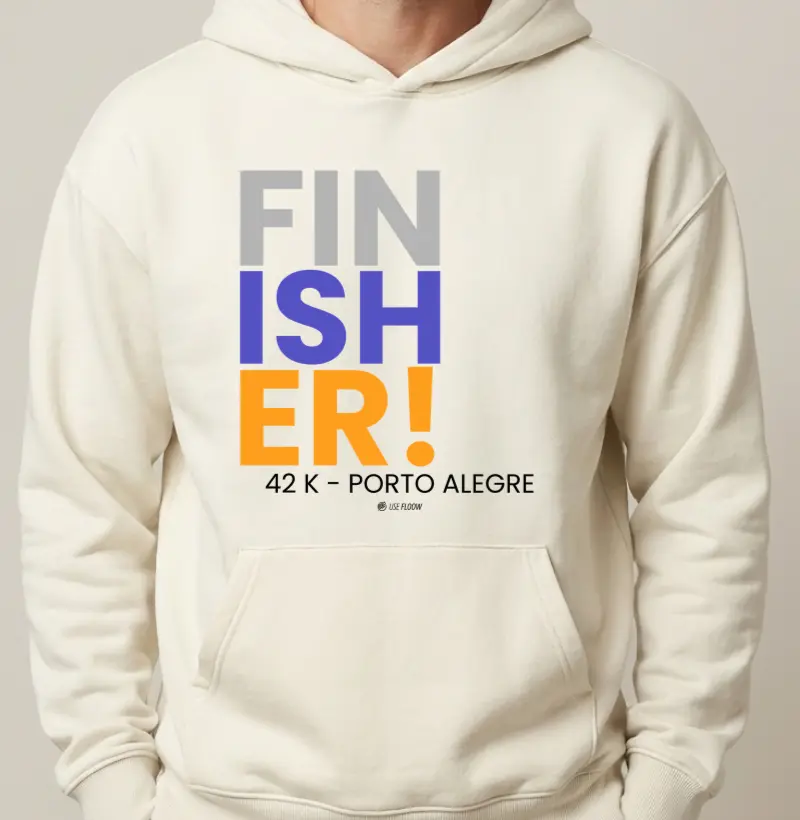 Hoodie Moletom Maratona - Finisher 42 K Porto Alegre