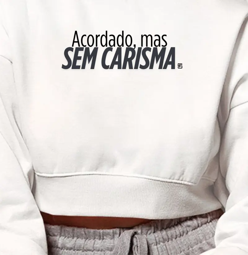 Cropped Moletom Acordado, mas sem carisma minimalista