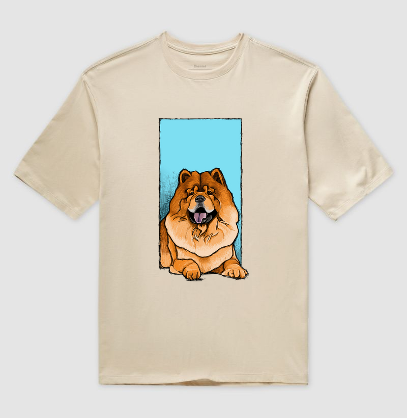 Camiseta Oversized Cachorro Chow Chow