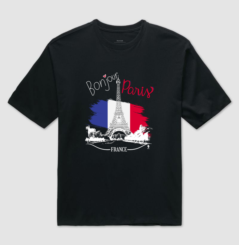 Camiseta Bonjour Paris França | Excursionista