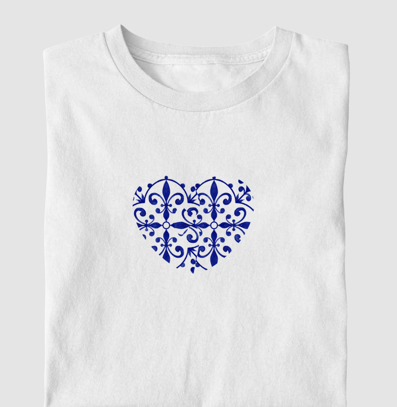 Camiseta Infantil Coração Azulejo