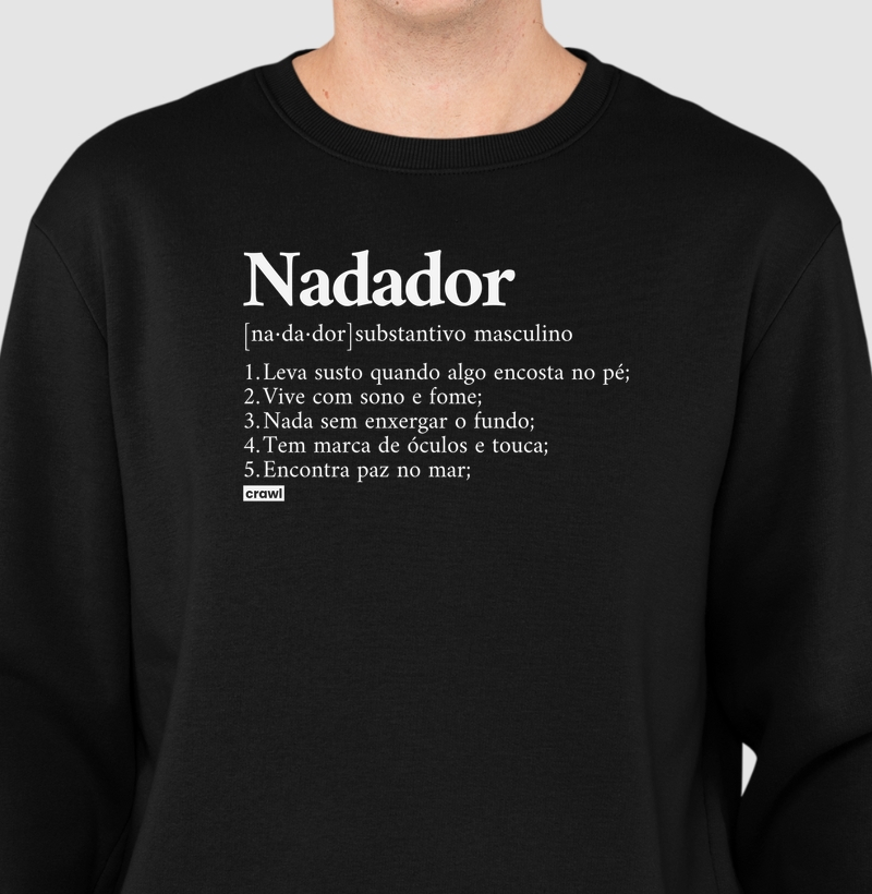 Nadador Definição - Versão Mar - Suéter Moletom
