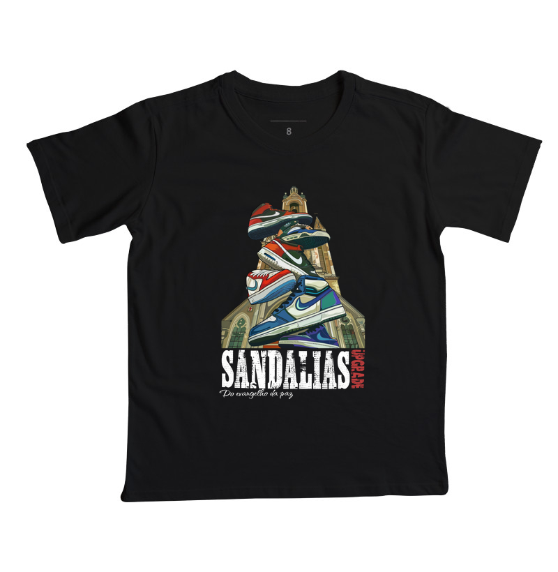 CAMISETA "SANDÁLIAS DO EVANGELHO DA PAZ" - INFANTIL