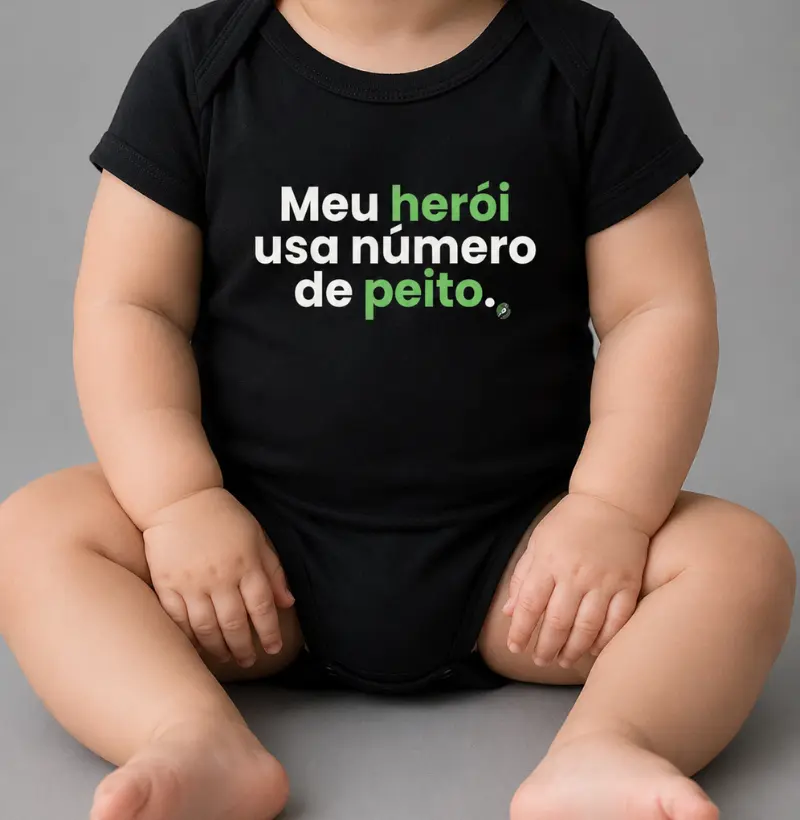 Body Infantil - Meu Herói Usa Número de Peito 