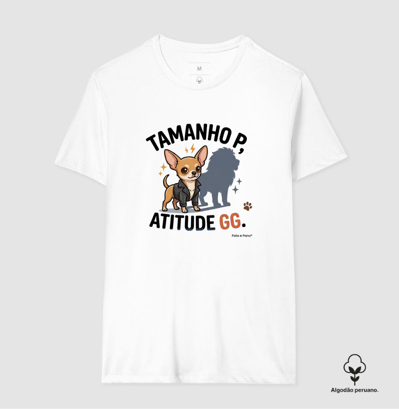 CAMISETA ALGODÃO PERUANO CHIHUAHUA TAMANHO - Camiseta Algodão Peruano