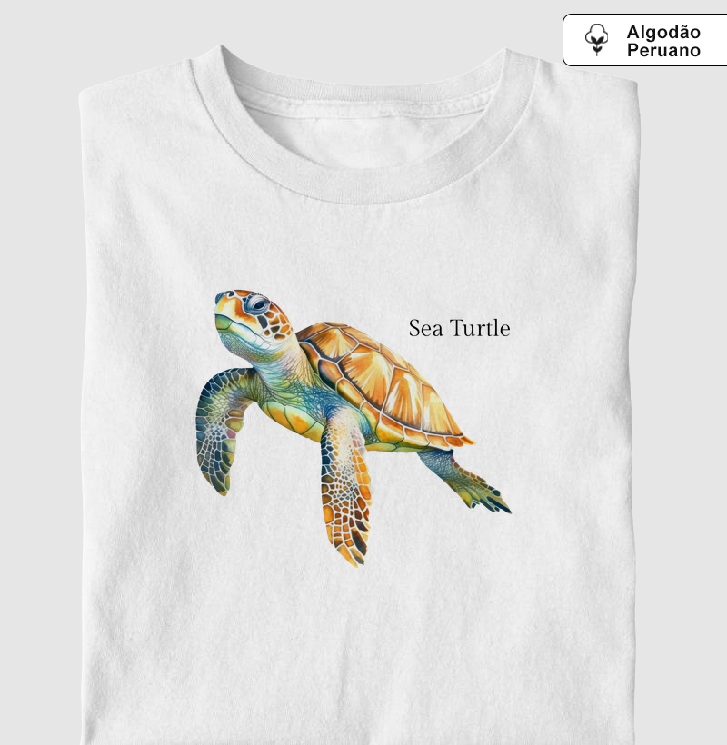 Sea Turtle - Camiseta Algodão Peruano