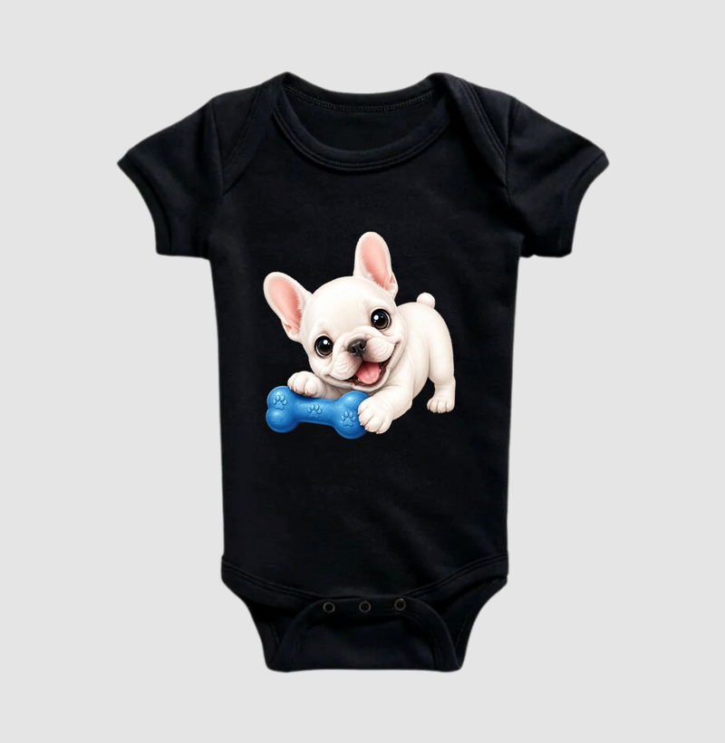 Bulldog (Buldogue) Francês - Desenho Animado - Body Infantil