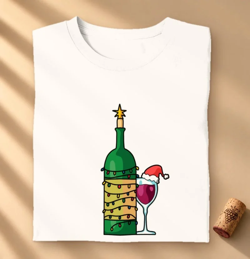 Camiseta Natal com Vinho