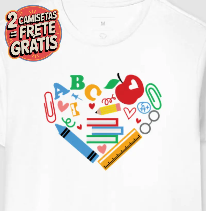 Camiseta Coração de Professor