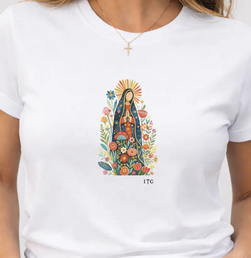Camiseta Ó Maria concebida sem pecado 100% Algodão Premium