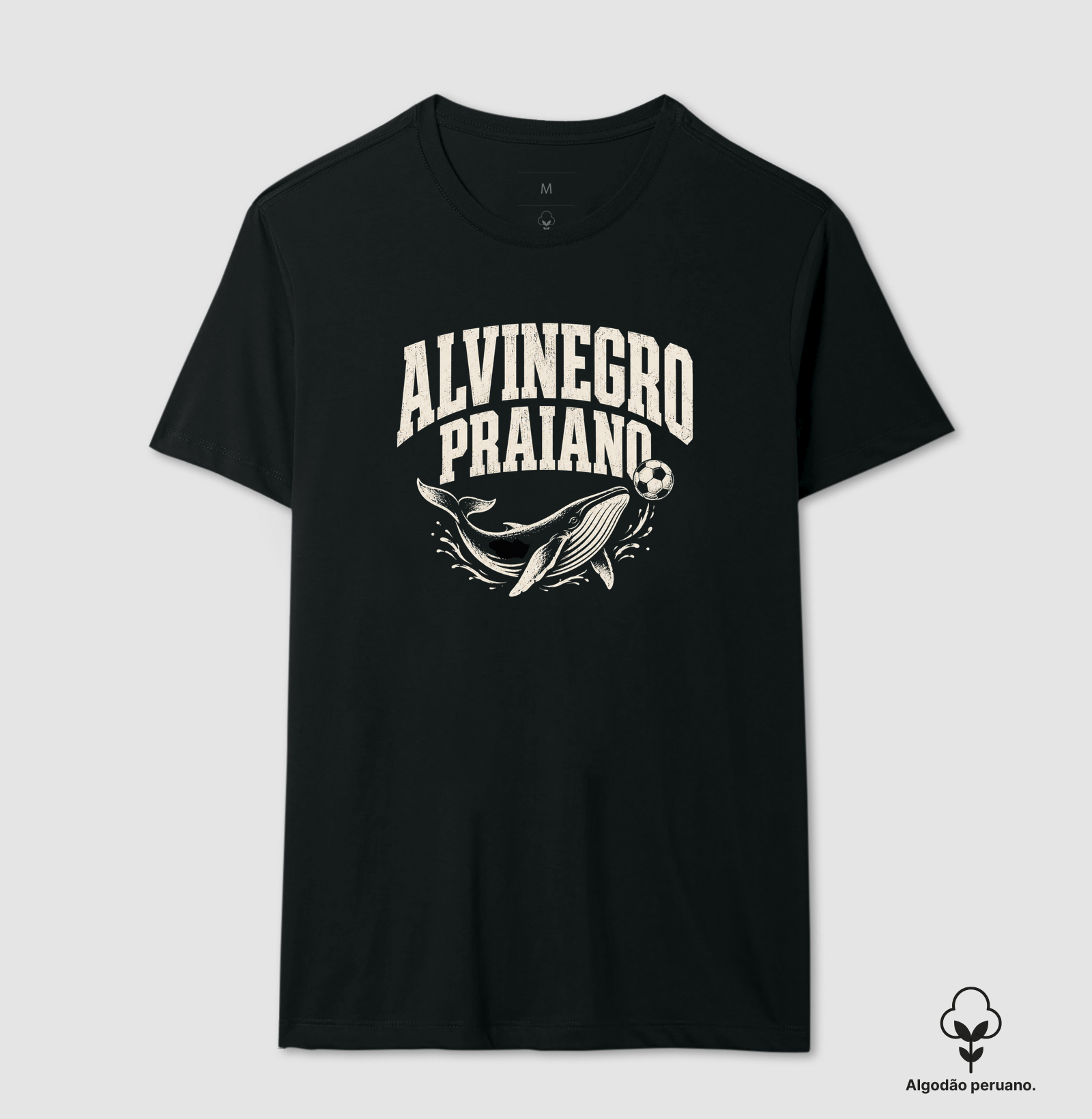 Alvinegro Praiano - Camiseta Algodão Peruano