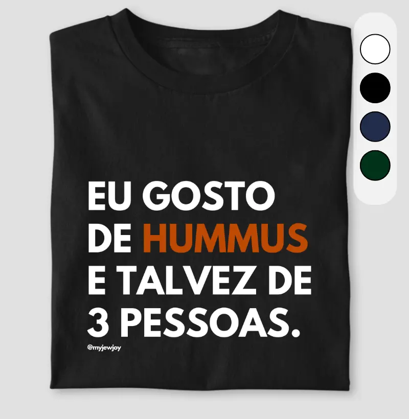 Eu gosto de hummus e talvez de 3 pessoas