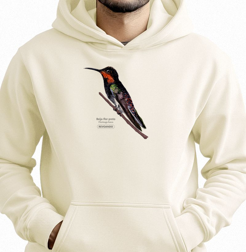 Aves do Brasil - Beija-flor-preto - Moletom Hoodie