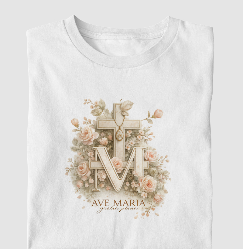 Camiseta Gratia Plena I camiseta católica feminina