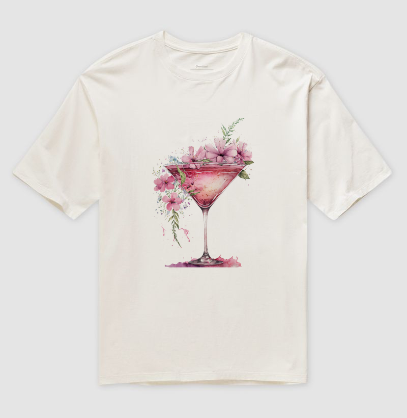Camiseta Oversized - Floral Cheers
