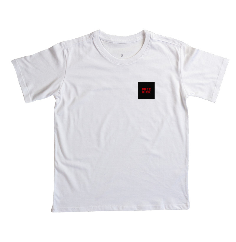 CAMISETA INFANTIL FREE KICK QUADRADO PRETO/VERMELHO