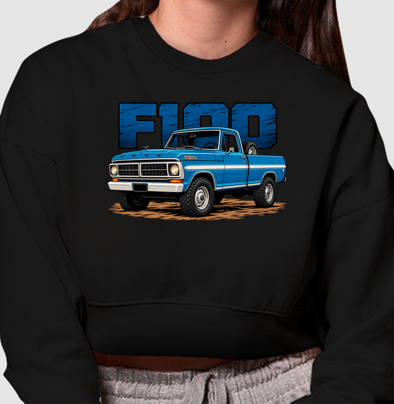 Moletom cropped feminino F100 - Cropped Moletom