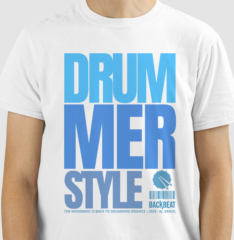 Camiseta Backbeat Classic Drummer Style - Cores - Baterista