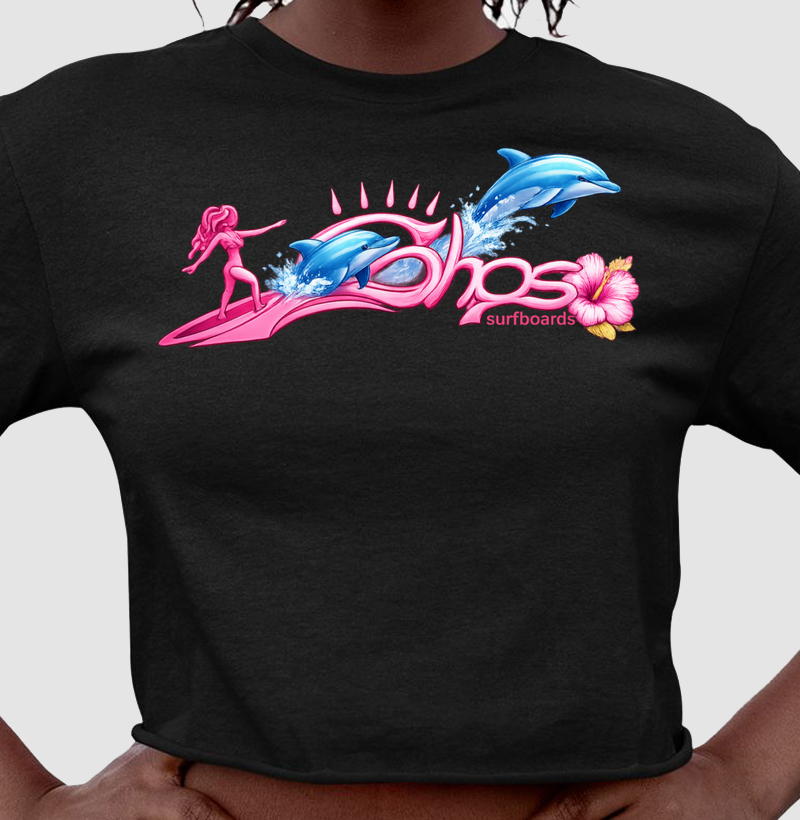 Shos surfgirls Surfando com golfinhos 
