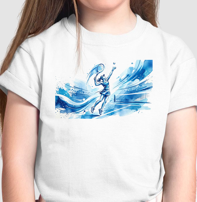 Aquarela Tenista - Camiseta Infantil