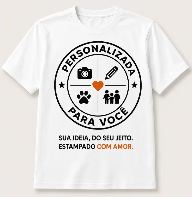 Camiseta Personalizada - história em estampa