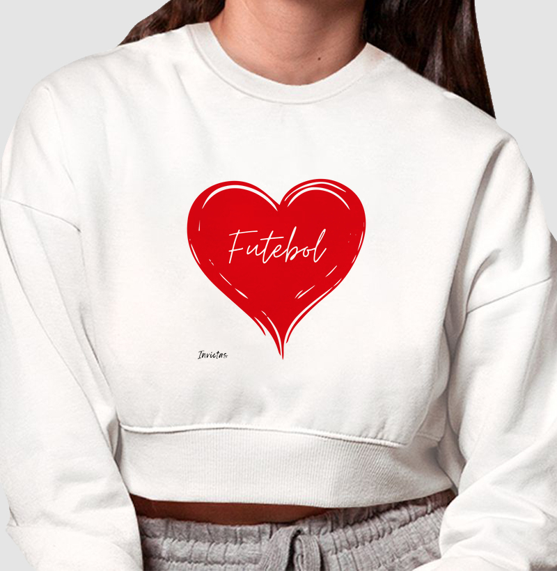 Cropped Moletom - Futebol no Coração