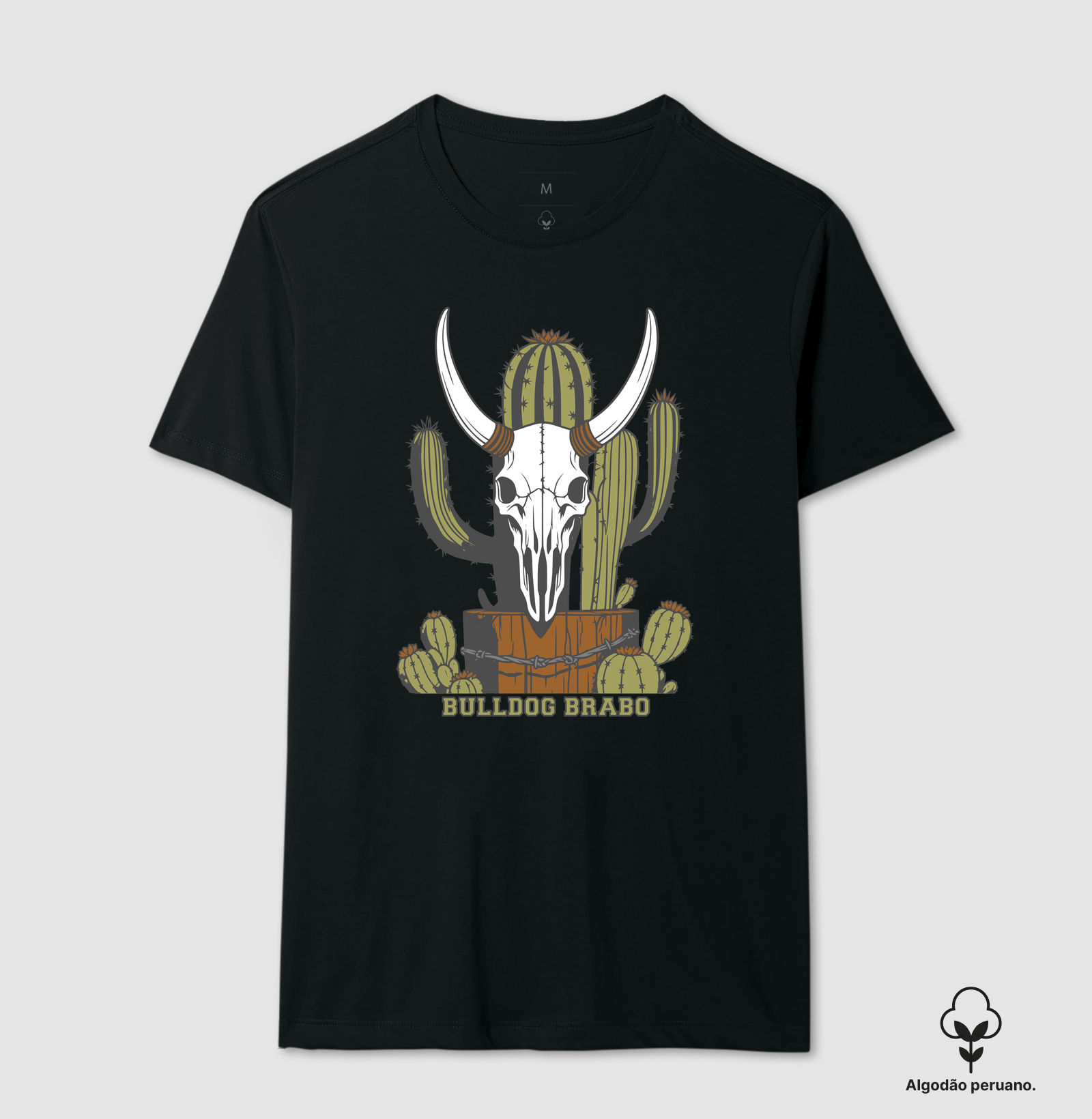 Cactus Bulldog Brabo - Camiseta Algodão Peruano
