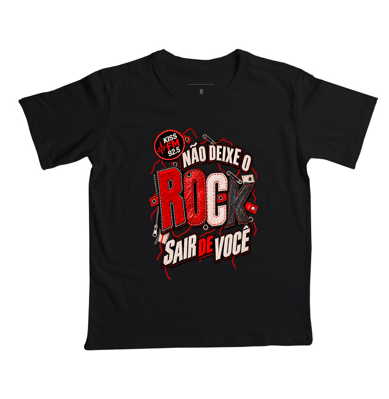 Patch Não Deixe o Rock Sair de Você - Camiseta Infantil