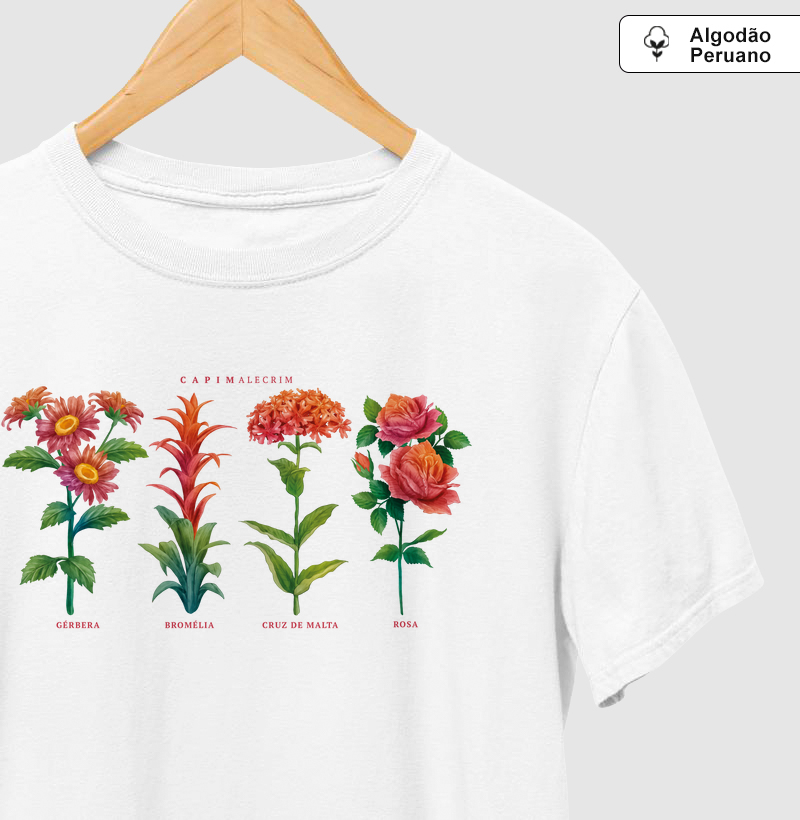 T-shirt Quarteto Florido - Algodão Peruano