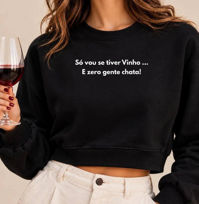 Moletom Cropped Zero Gente Chata - Cropped Moletom