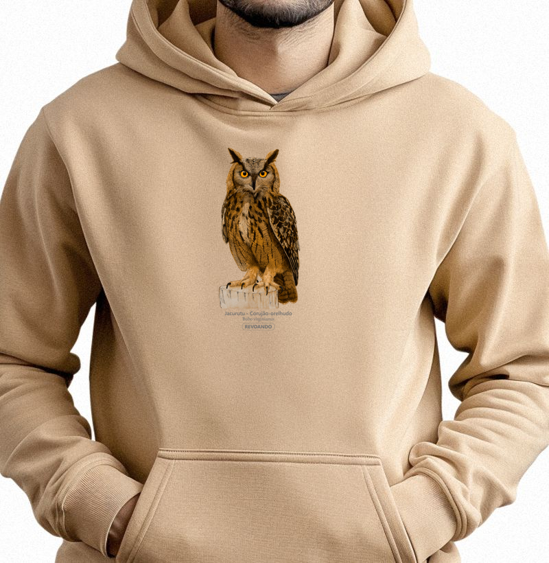 Aves do Brasil - Jacurutu - Corujão-orelhudo - Moletom Hoodie